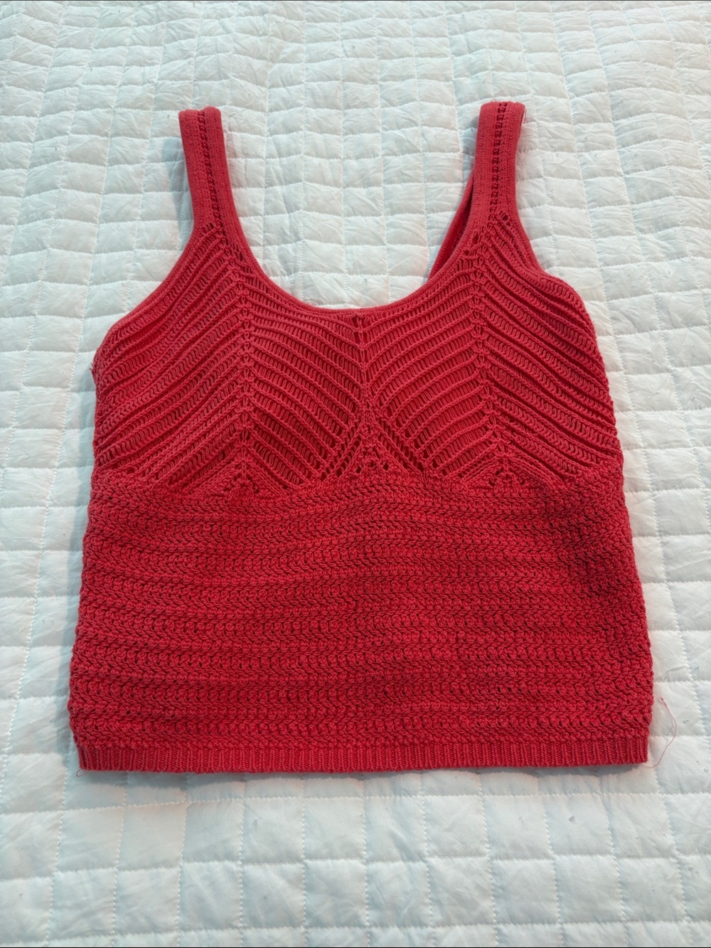 Abercrombie & Fitch Red Cropped Knit Tank Top